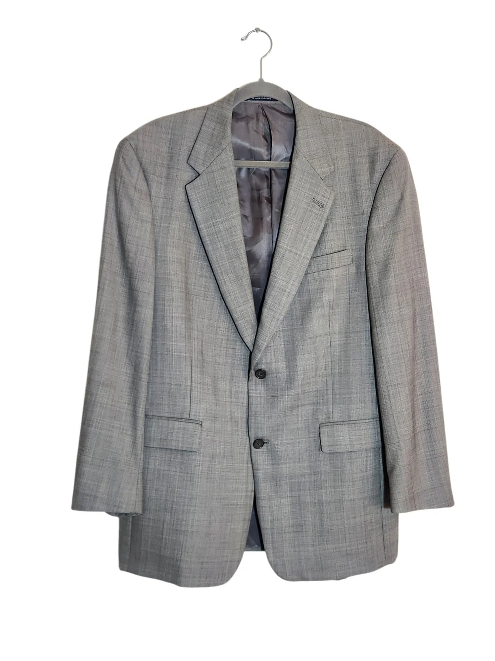 Austin Reed London Gray Plaid Sport Coat Blazer Size 42R Flaw